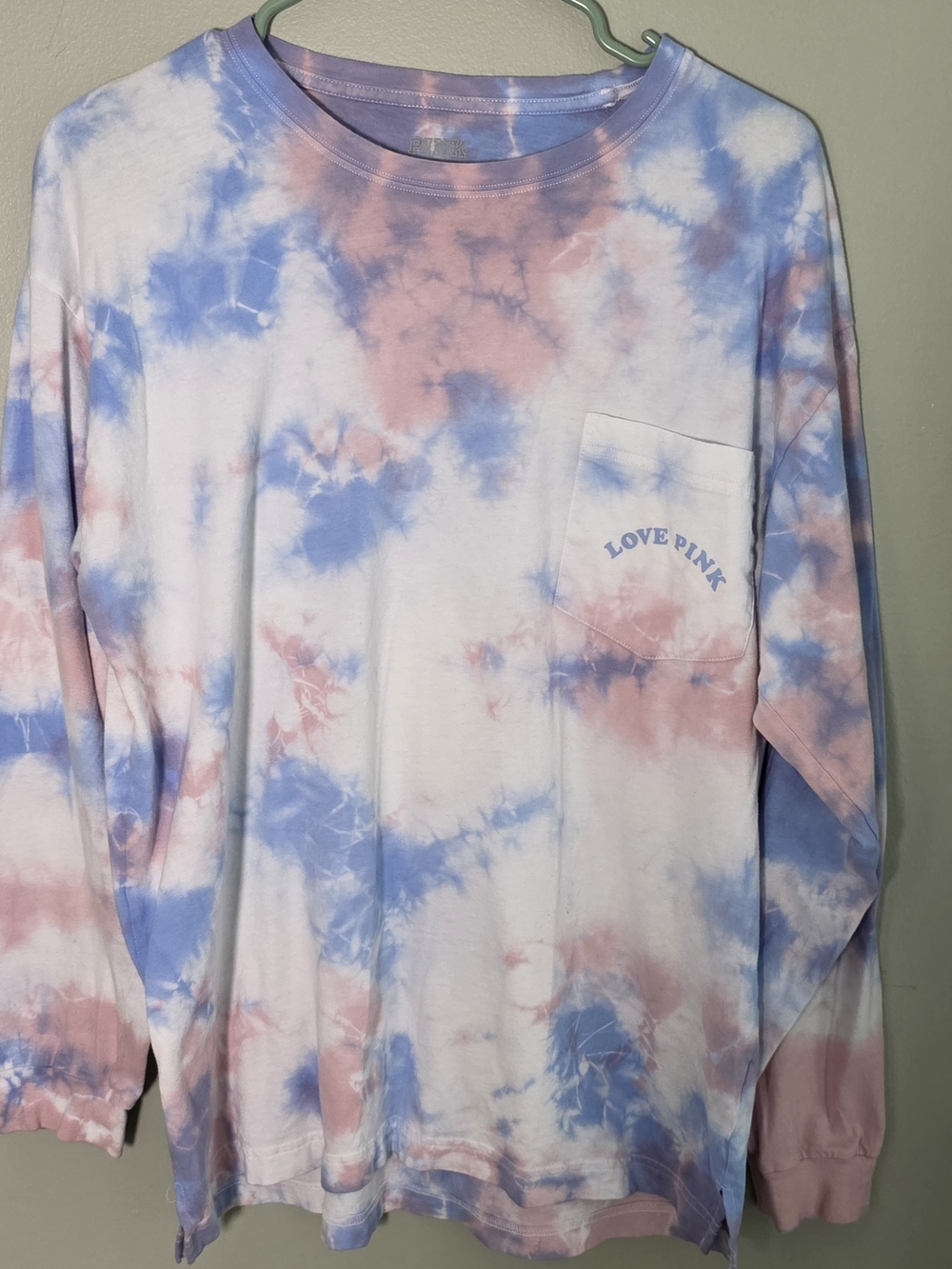 Victoria Secret PINK Womens long sleeve tank Medium Front Pocket 100% cotton